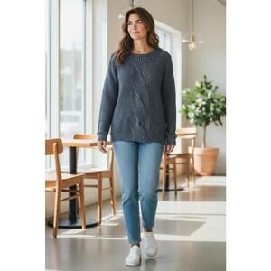 Talbots Women's Dark Gray Cable Knit Sweater Size 1X